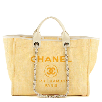 Chanel Woven Straw Raffia Large Deauville Tote Yellow 1 of 7