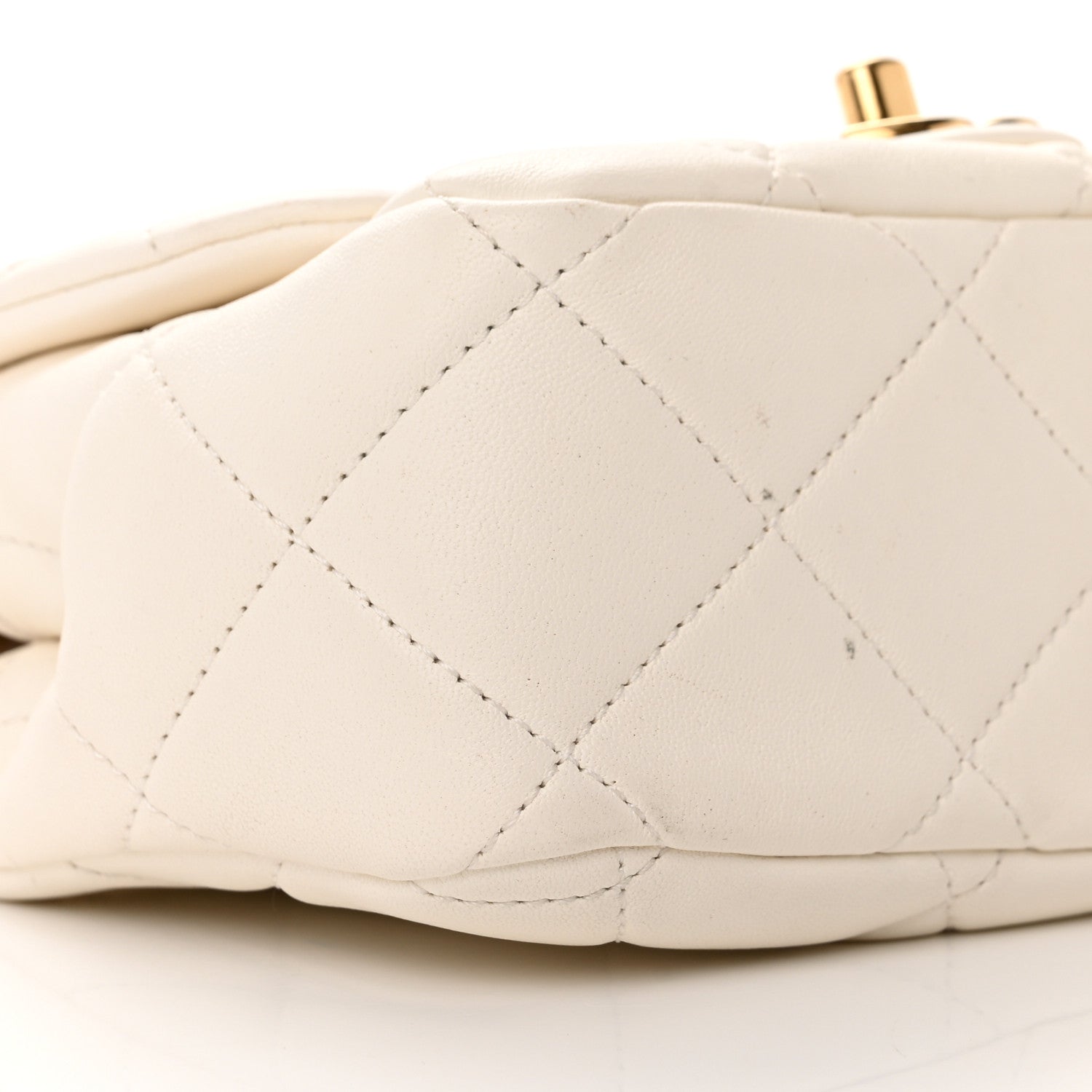 Chanel Lambskin Quilted Logo Mini Flap With Handle White 9 of 20