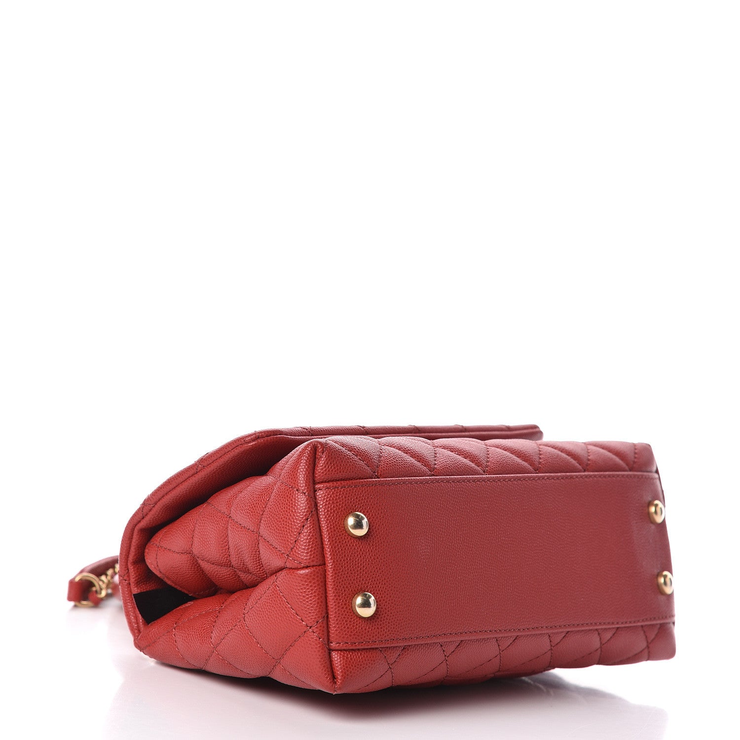 Chanel Caviar Lizard Quilted Mini Coco Handle Flap Red 4 of 13