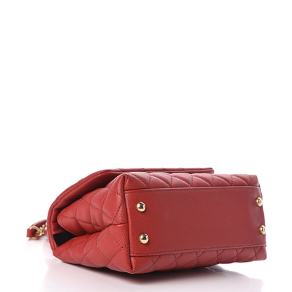 Chanel Caviar Lizard Quilted Mini Coco Handle Flap Red 4 of 13