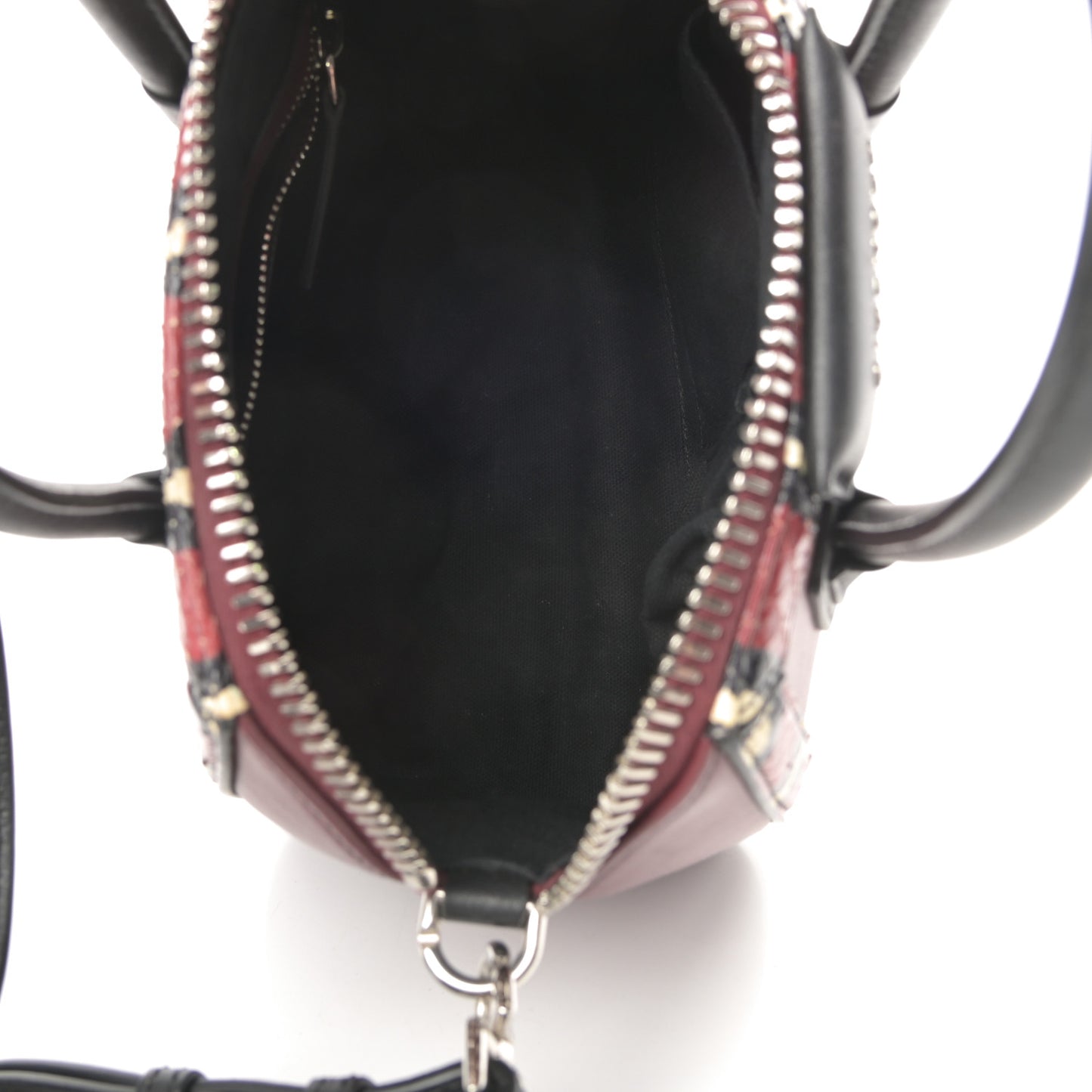 Smooth Calfskin Ayers Mini Bi-Color Antigona Wine Black