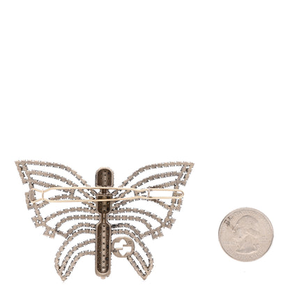 Gucci Crystal Butterfly Interlocking G Hair Clip Silver 2 of 3