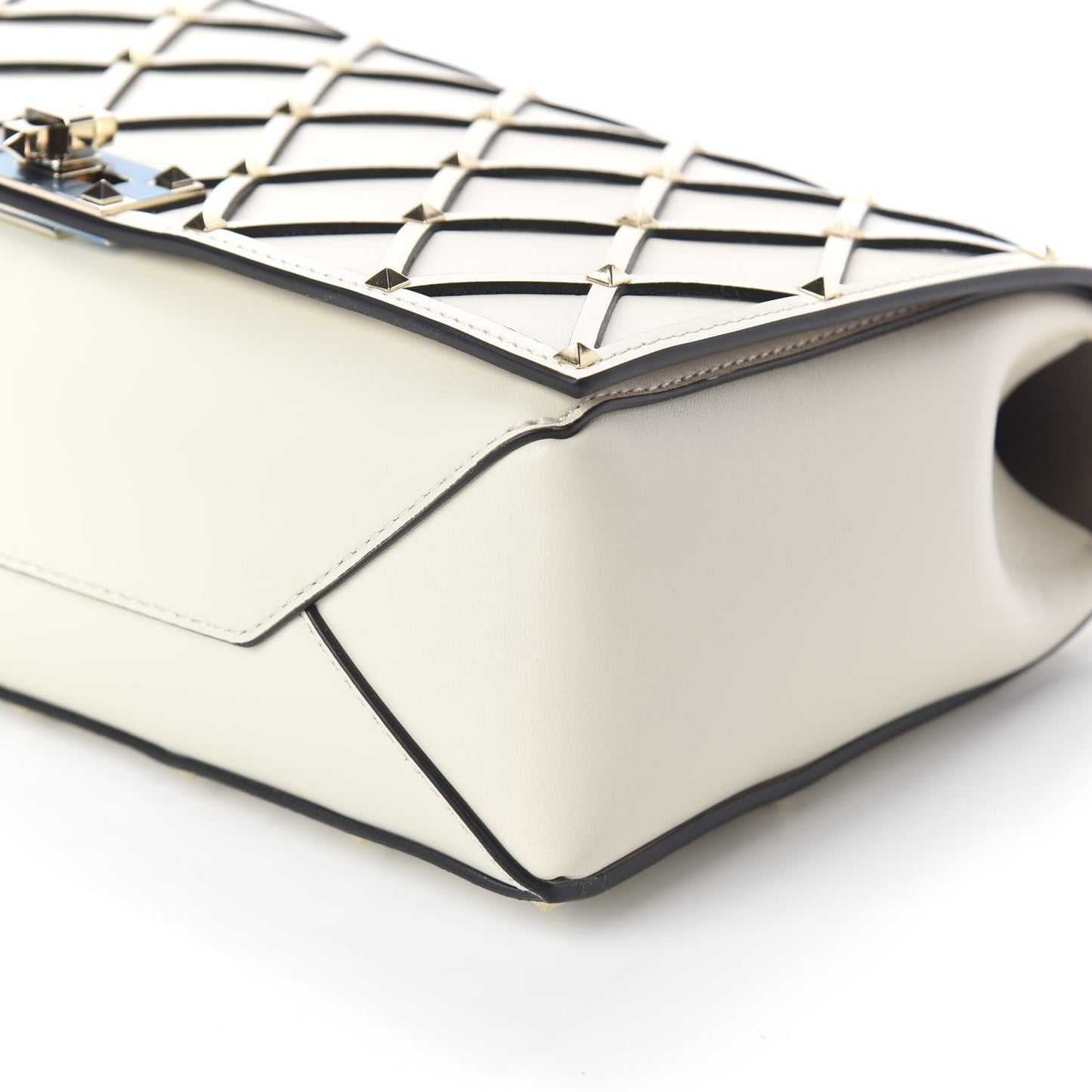 Smooth Calfskin Quilted Beehive Shoulder Bag Light Ivory