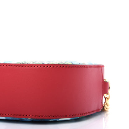 Gucci GG Supreme Monogram Blooms Mini Chain Shoulder Bag Beige Blue Navy Hibiscus Red 10 of 13