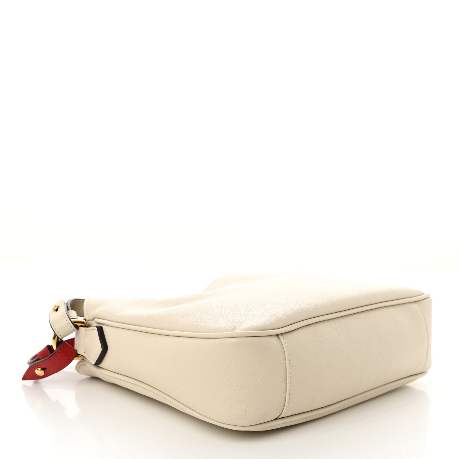 Gucci Softy Wonka Textured Dollar Calfskin Small Diana Shoulder Bag Mystic White Hibiscus Red 4 of 11