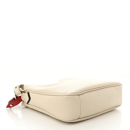 Gucci Softy Wonka Textured Dollar Calfskin Small Diana Shoulder Bag Mystic White Hibiscus Red 4 of 11