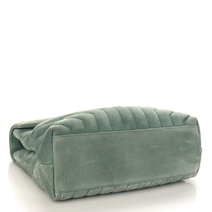 Saint Laurent Suede Y Quilted Monogram Medium Loulou Chain Satchel Vert Opaline 4 of 9
