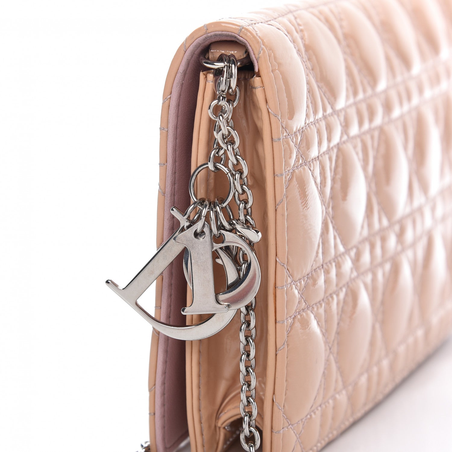Christian Dior Patent Cannage Lady Dior Convertible Clutch Light Pink 9 of 11