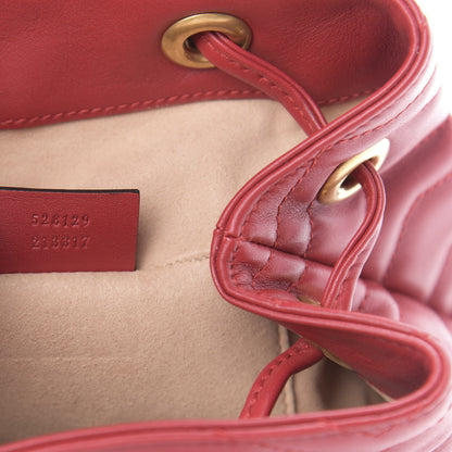 Gucci Calfskin Matelasse GG Marmont Flap Backpack Hibiscus Red 6 of 10