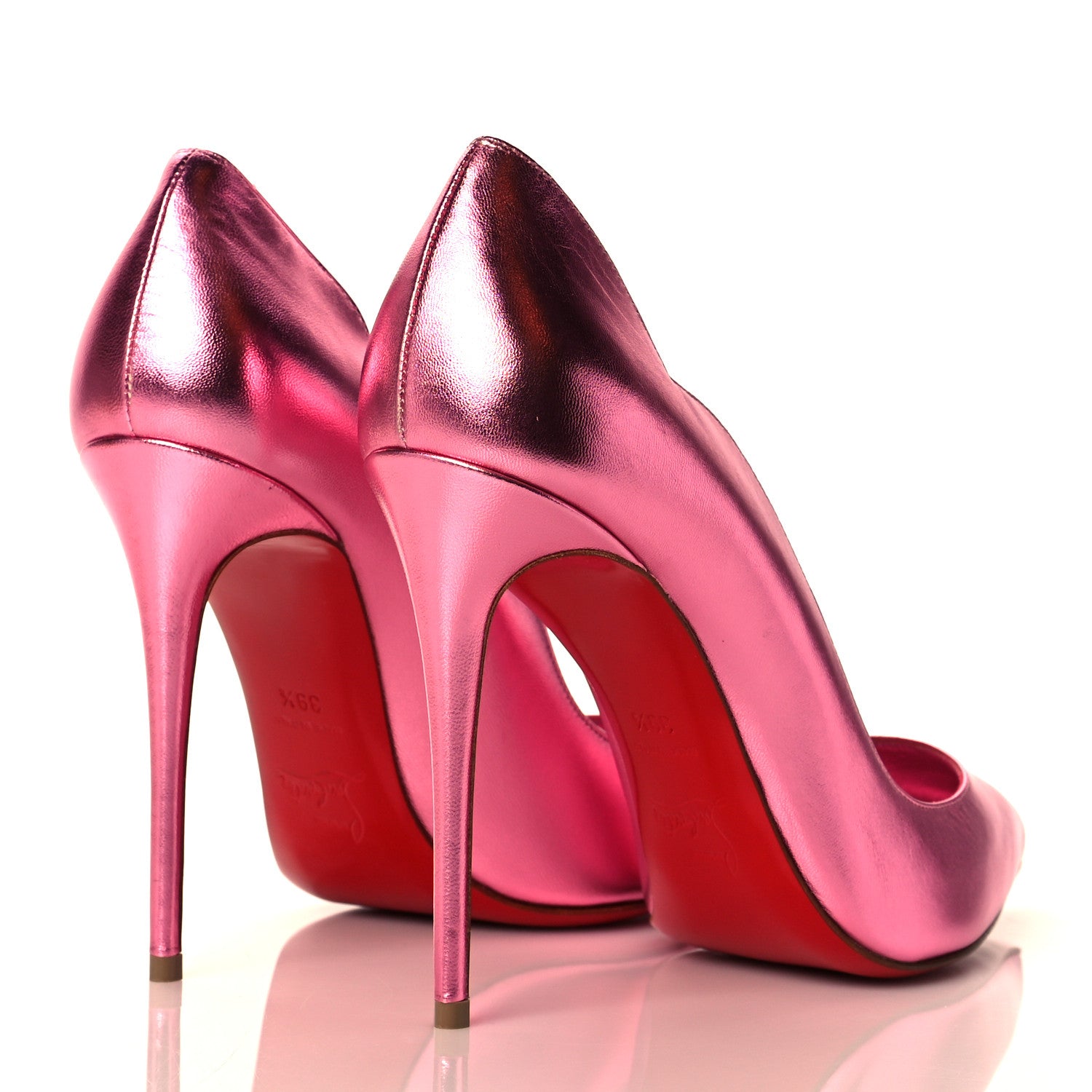 Christian Louboutin Metallic Patent Hot Chick 100 Pumps 39.5 Pink 4 of 8