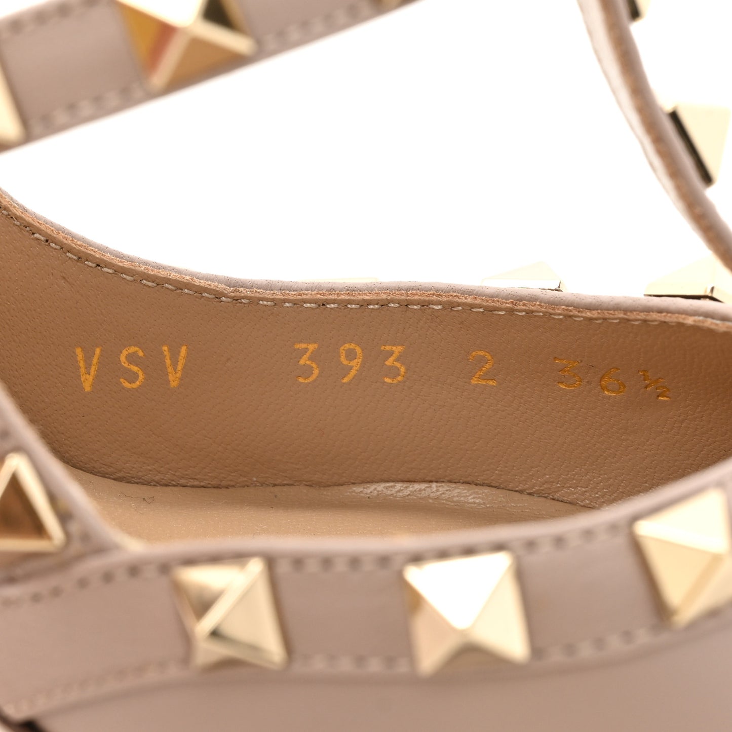 Calfskin Nappa Rockstud Ankle Strap 100mm Pumps 36.5 Poudre