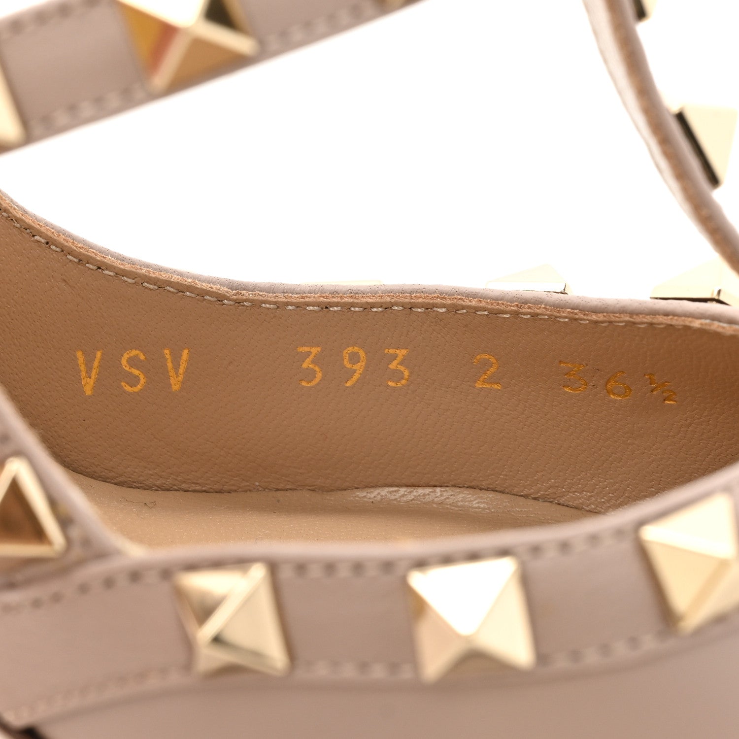 Valentino Garavani Calfskin Nappa Rockstud Ankle Strap 100mm Pumps 36.5 Poudre 8 of 9