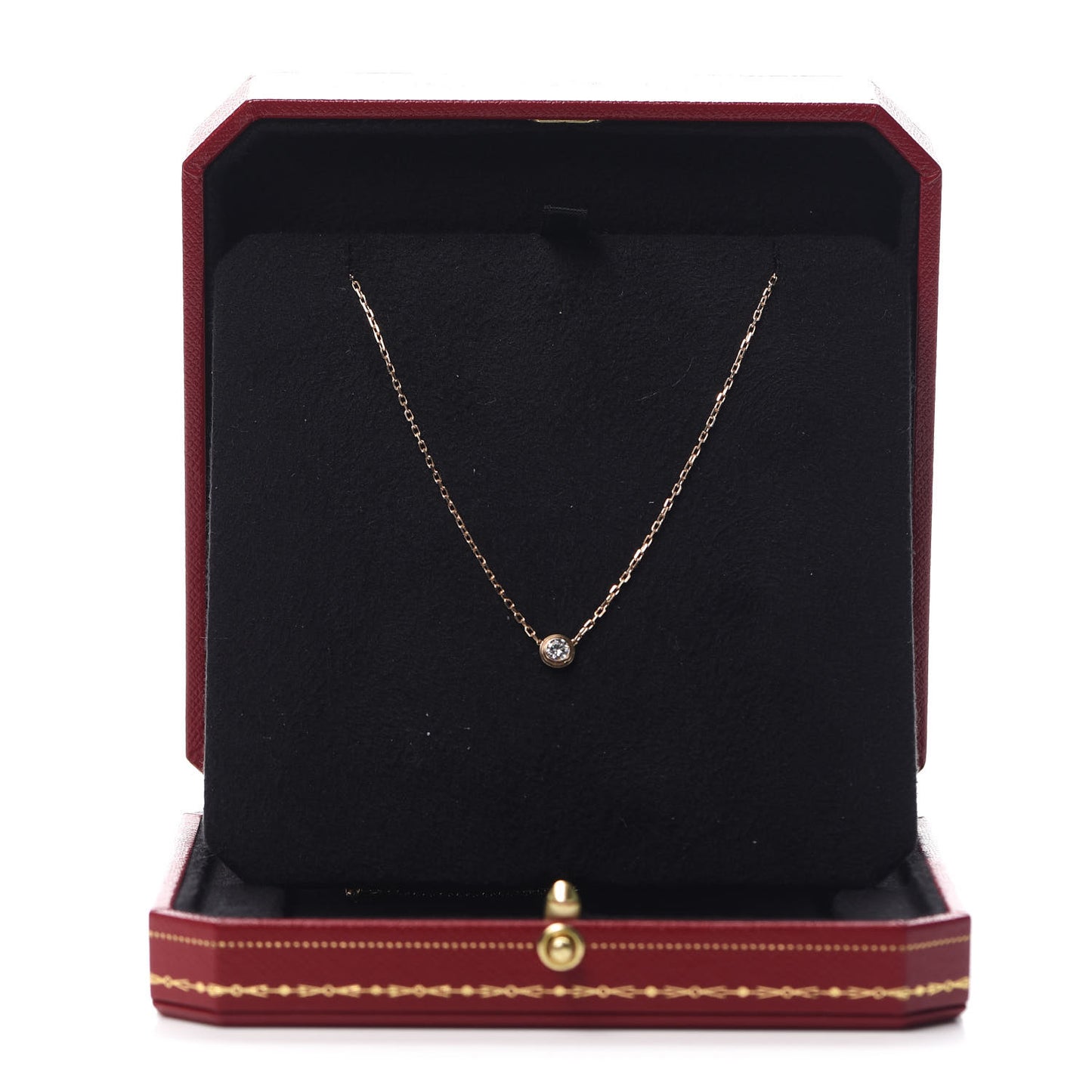 18K Pink Gold Diamond LM D'Amour Pendant Necklace