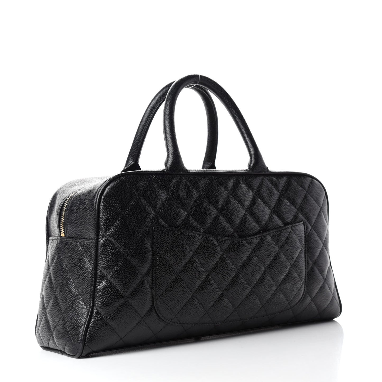 Caviar Quilted Large Bowler Black