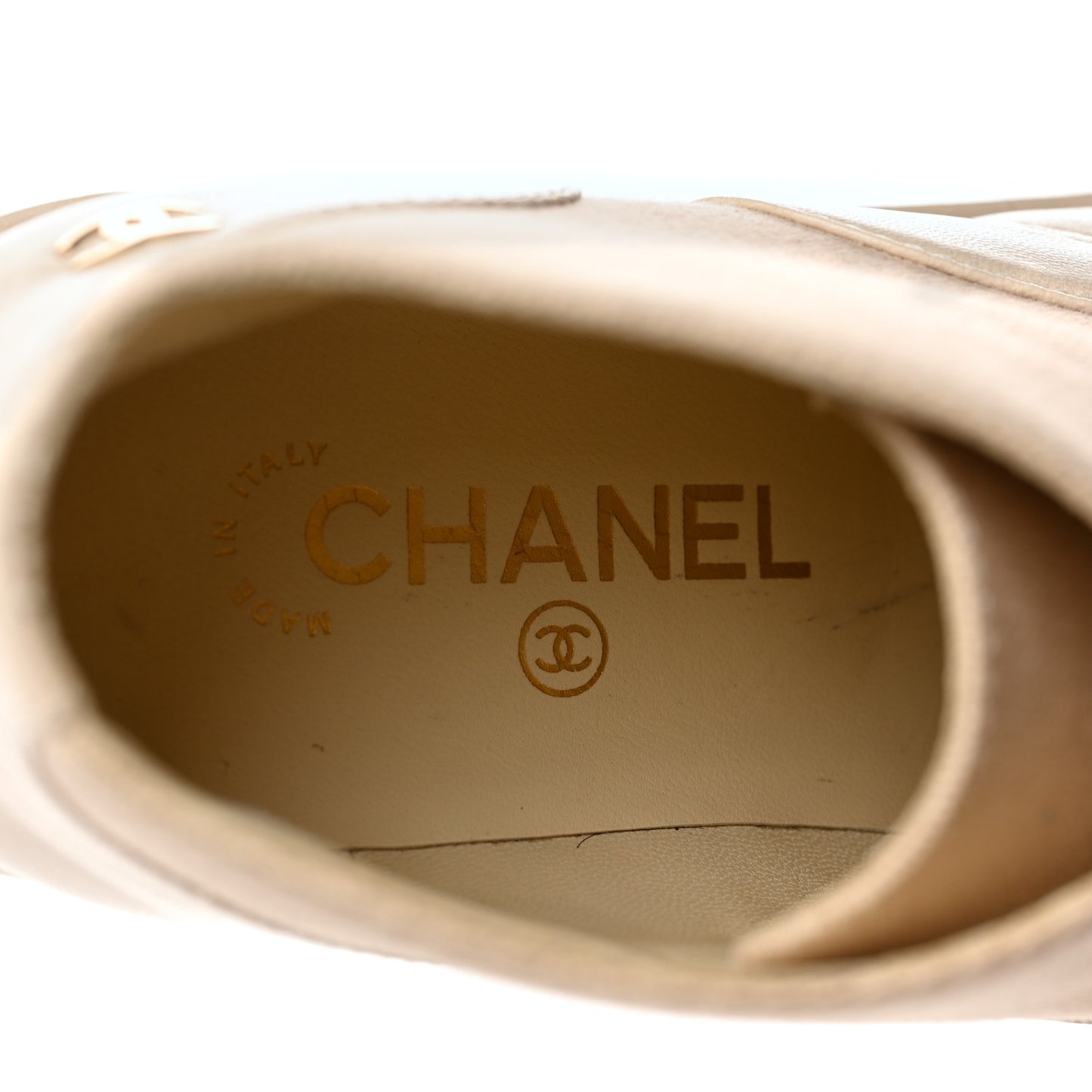 Lambskin Canvas Short Boots 40 Black Beige