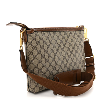 Gucci GG Supreme Monogram Azalea Calfskin Retro Interlocking G Wristlet Messenger Bag Beige Ebony Brown Sugar 3 of 10