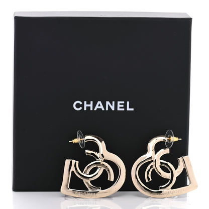 Chanel Metal CC Heart Coco In Love Hoop Earrings Gold 5 of 5