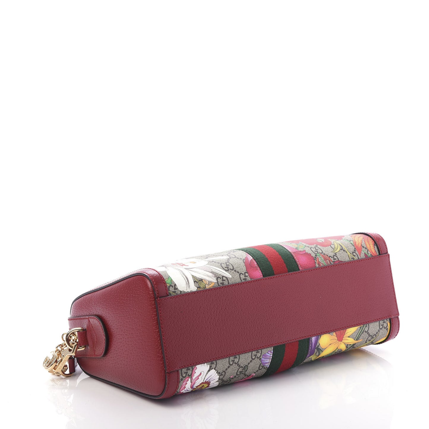 GG Supreme Monogram Flora Web Medium Ophidia Boston Red