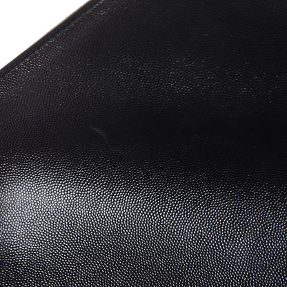 Saint Laurent Grain De Poudre Textured Mixed Matelasse Large Triquilt Monogram Satchel Black 8 of 9
