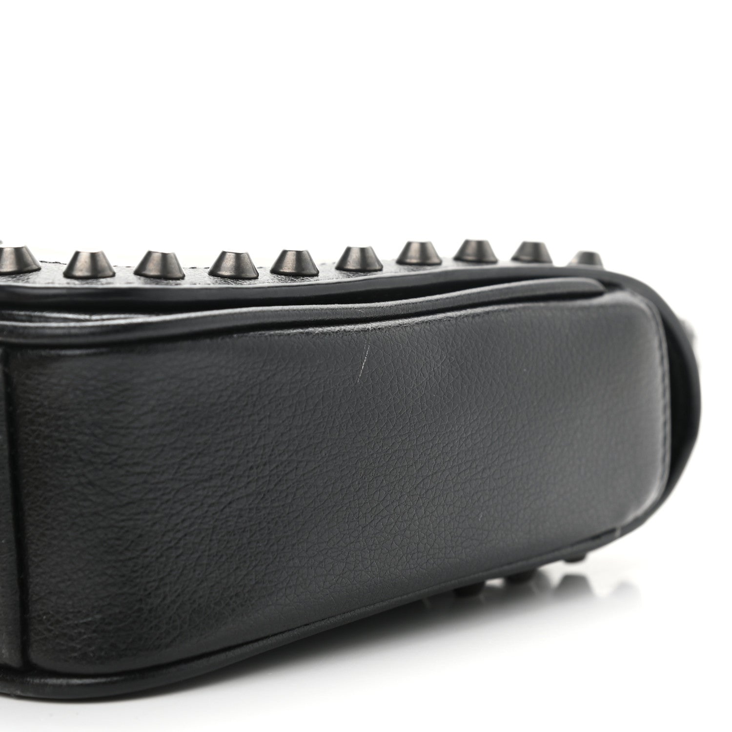 Prada Glace Calfskin Studded Crossbody Grey Black 7 of 13