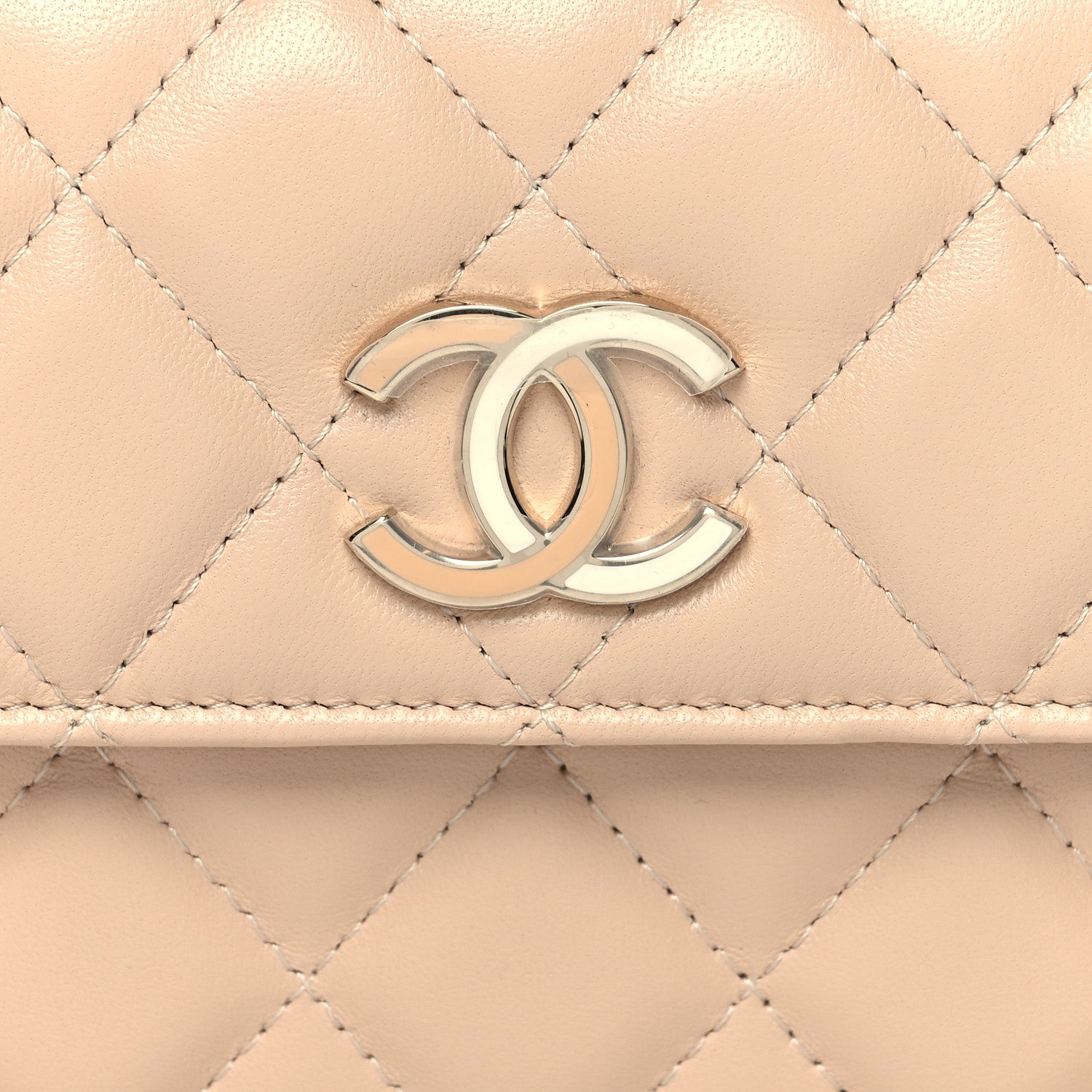 Chanel Lambskin Quilted CC Large Gusset Flap Wallet Beige 10 of 11