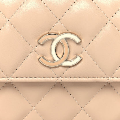 Chanel Lambskin Quilted CC Large Gusset Flap Wallet Beige 10 of 11