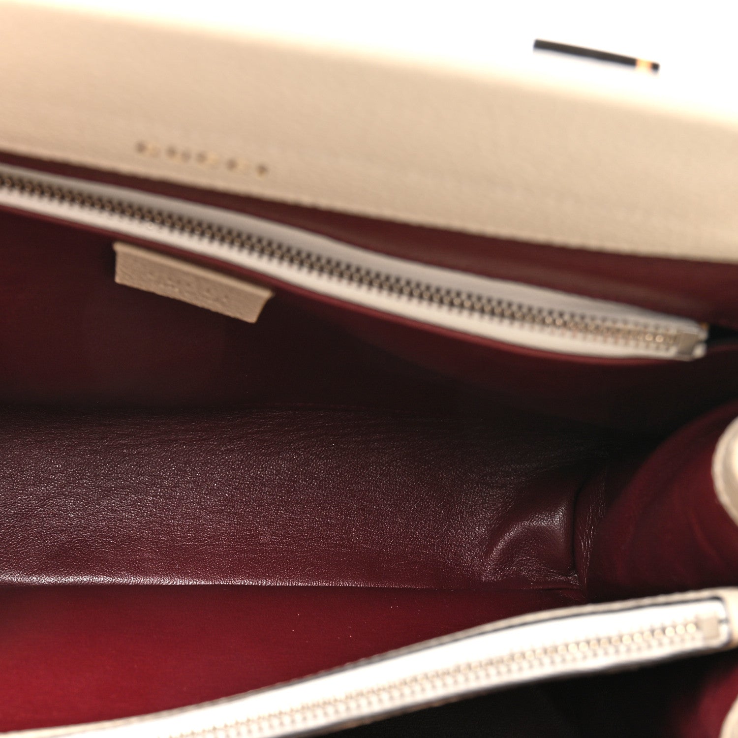 Gucci Grainy Calfskin Small Zumi Top Handle Bag Mystic White 5 of 13
