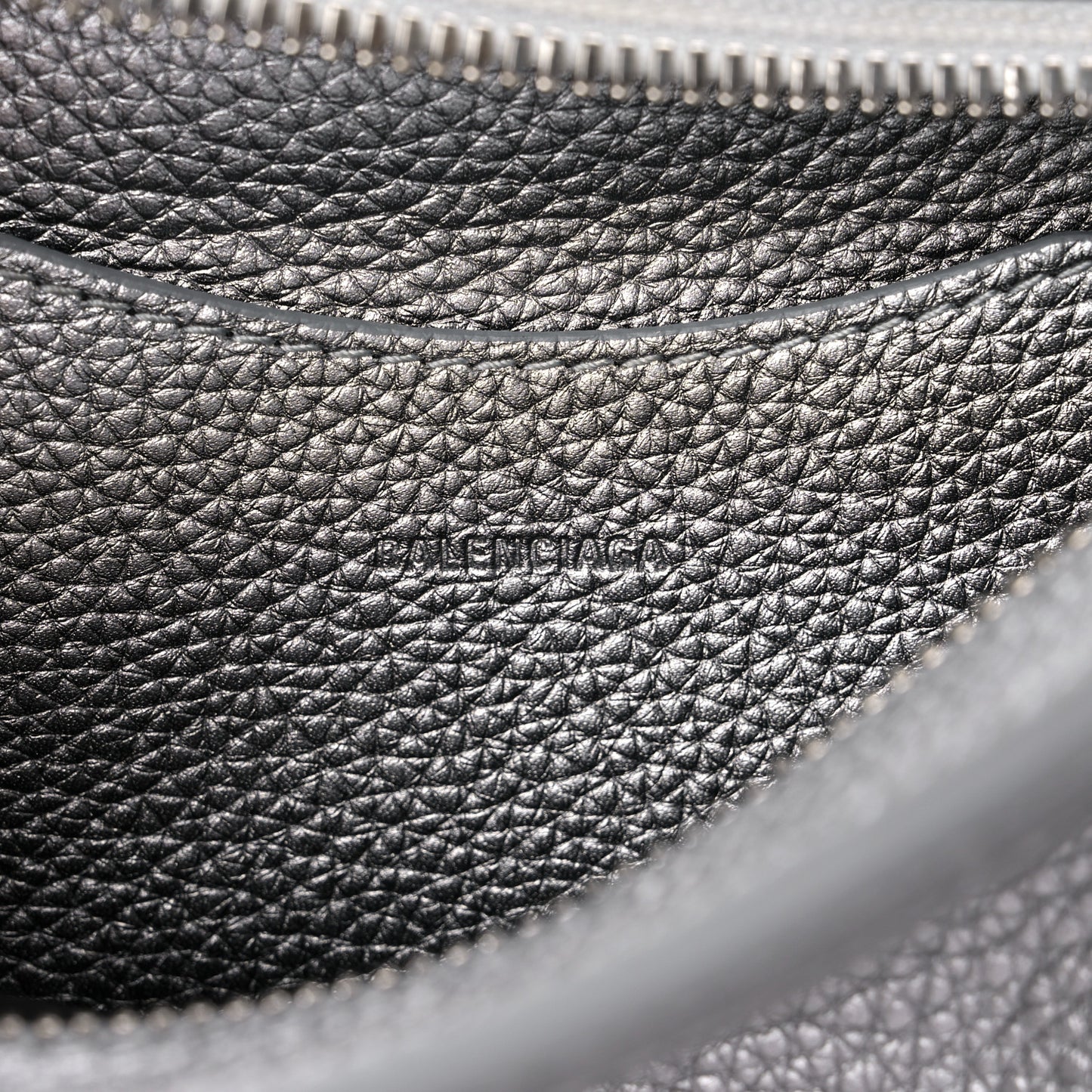 Metallic Grained Calfskin Neo Classic Silver Hardware Mini City Silver