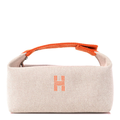 Hermes Canvas Small Bride-A-Brac Pouch Natural Orange 1 of 8
