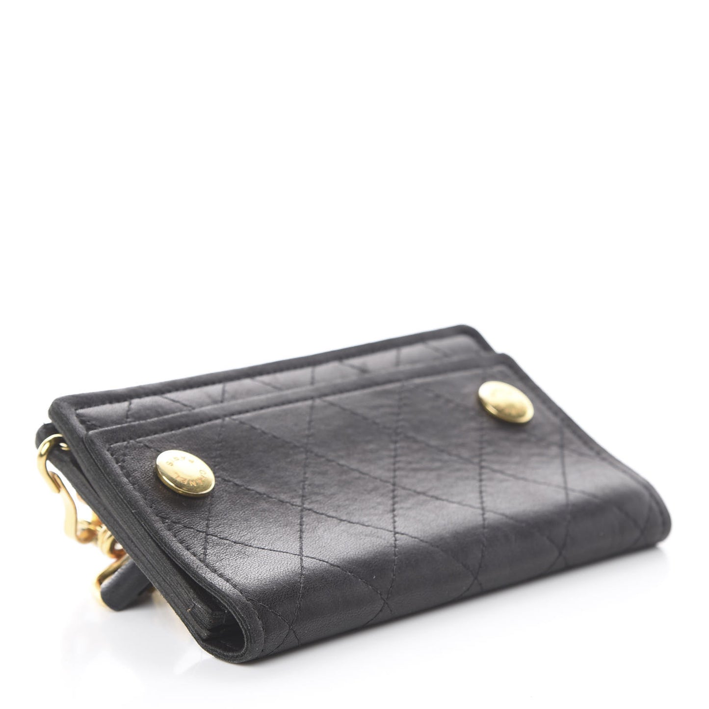 Lambskin Stitched Card Holder Black