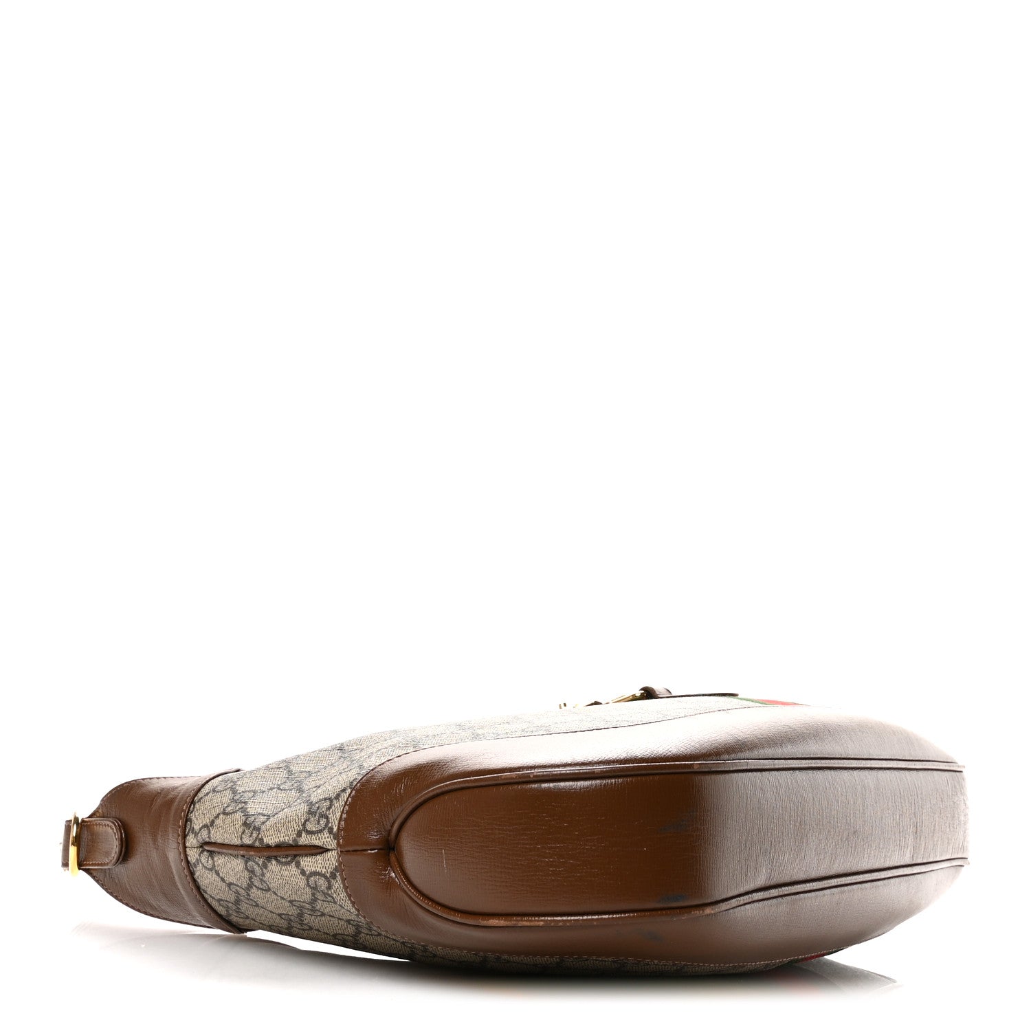 Gucci GG Supreme Monogram Azalea Calfskin Web Medium Jackie 1961 Hobo Beige Ebony Brown Sugar 4 of 11