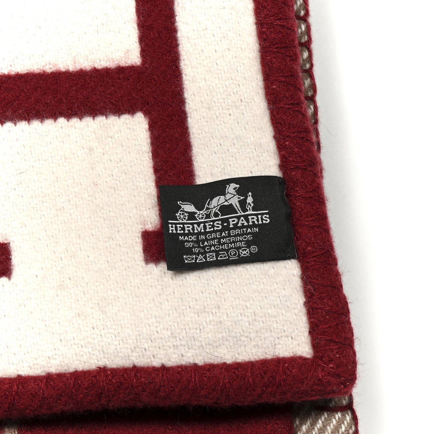 Wool Cashmere Avalon III Blanket Ecru Rouge H
