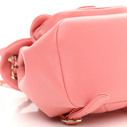 Chanel Lambskin Quilted Small Duma Drawstring Backpack Pink 9 of 11