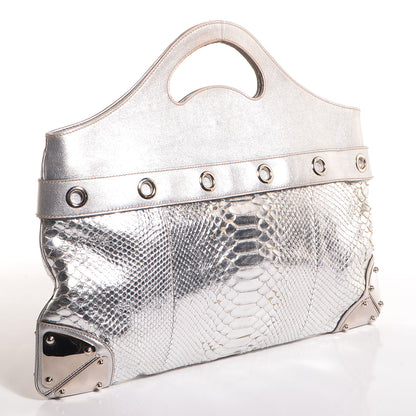 Gucci Python Romy Medium Tote Silver 3 of 9