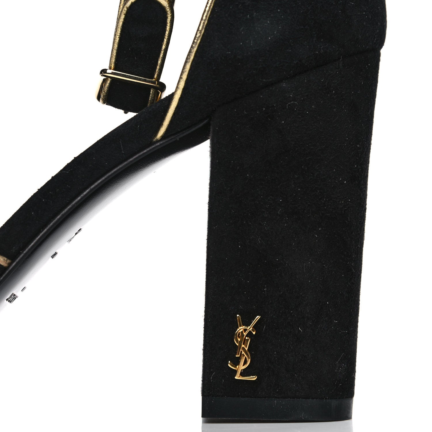 Saint Laurent Suede Babies Sandals 37.5 Black 10 of 11