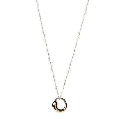 Tiffany 18K Yellow Gold 12mm Elsa Peretti Eternal Circle Pendant Necklace 1 of 6