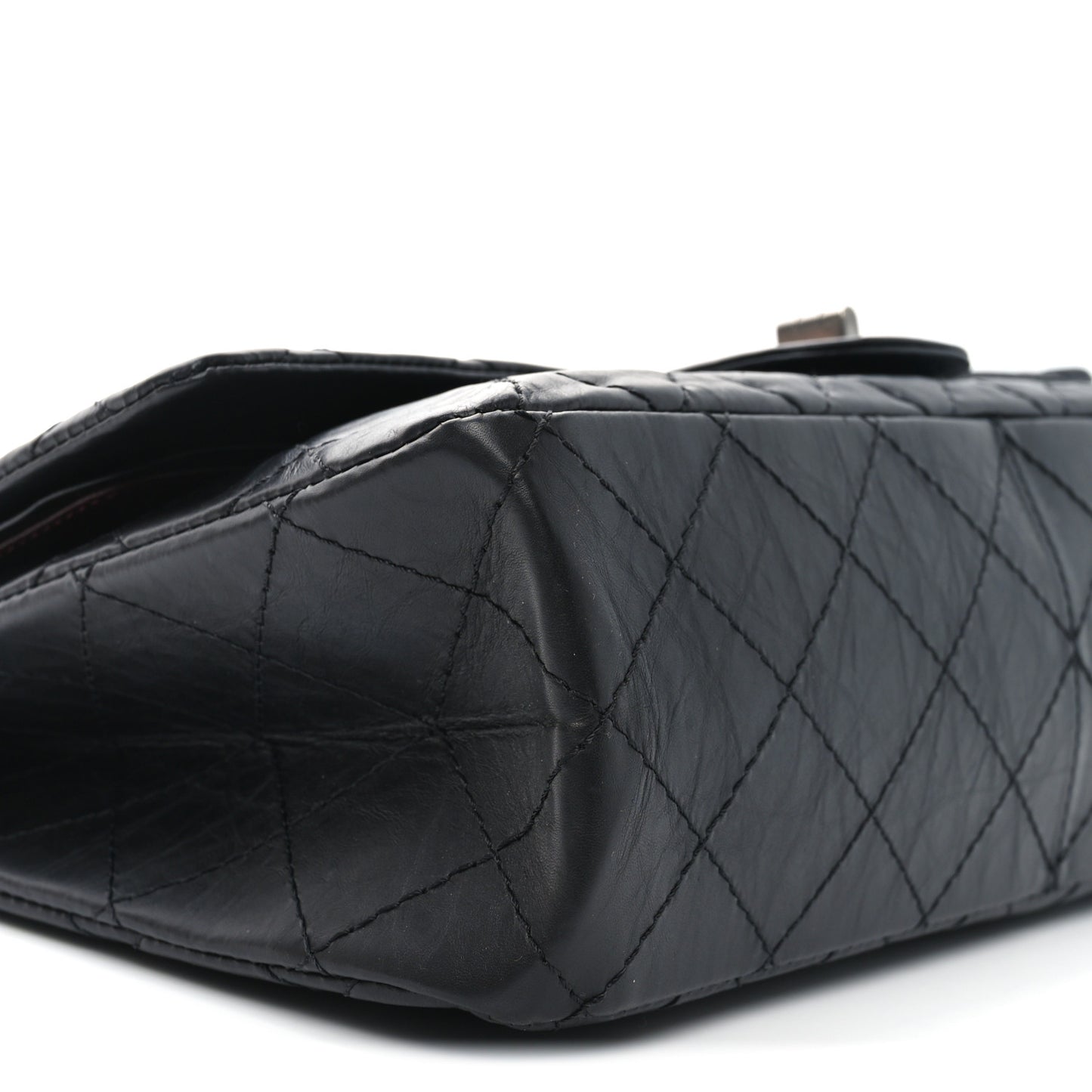 Aged Calfskin Quilted 2.55 Reissue 227 Flap Black