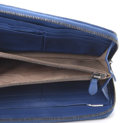 Bottega Veneta Nappa Intrecciato Zip Around Wallet Blue 5 of 13