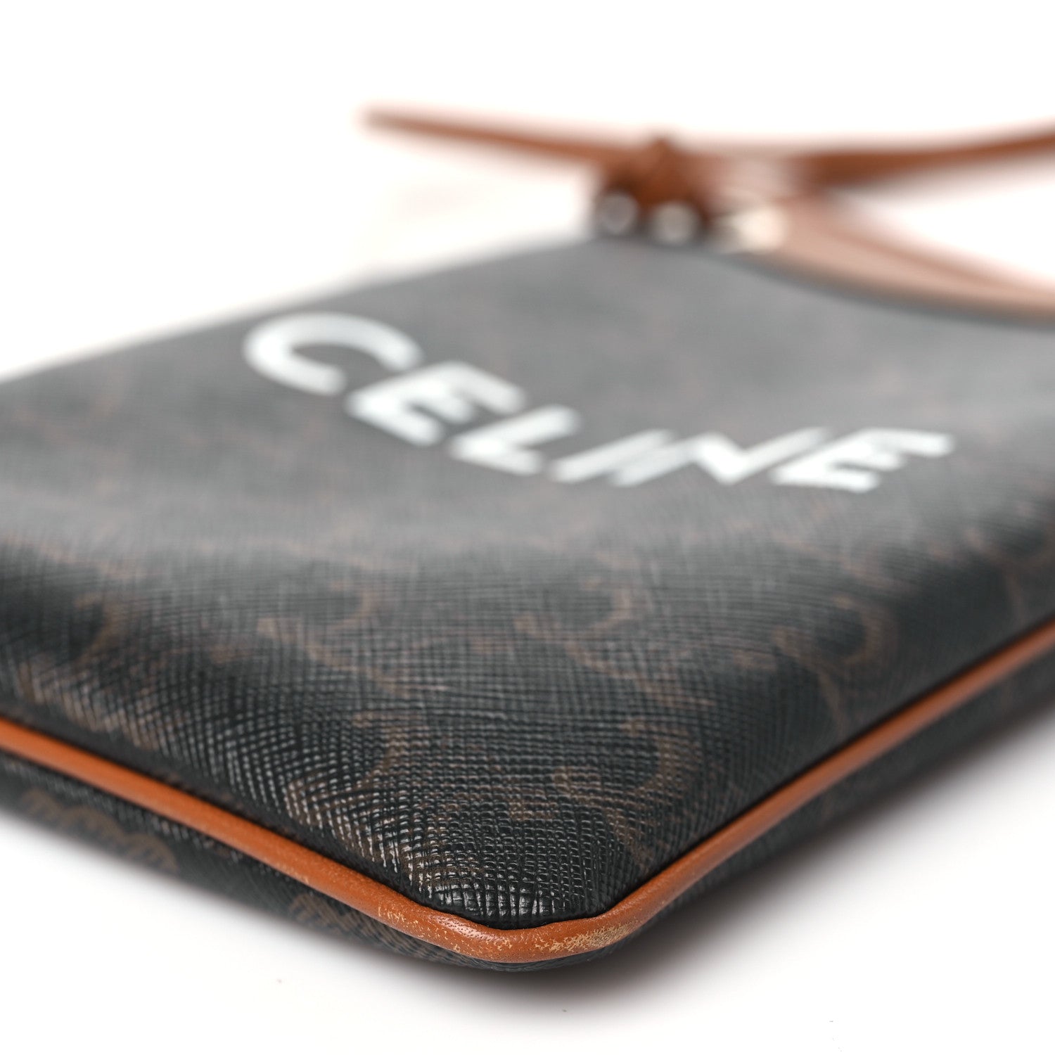 Celine Triomphe Canvas Calfskin Mini Poche Bag Tan 9 of 9