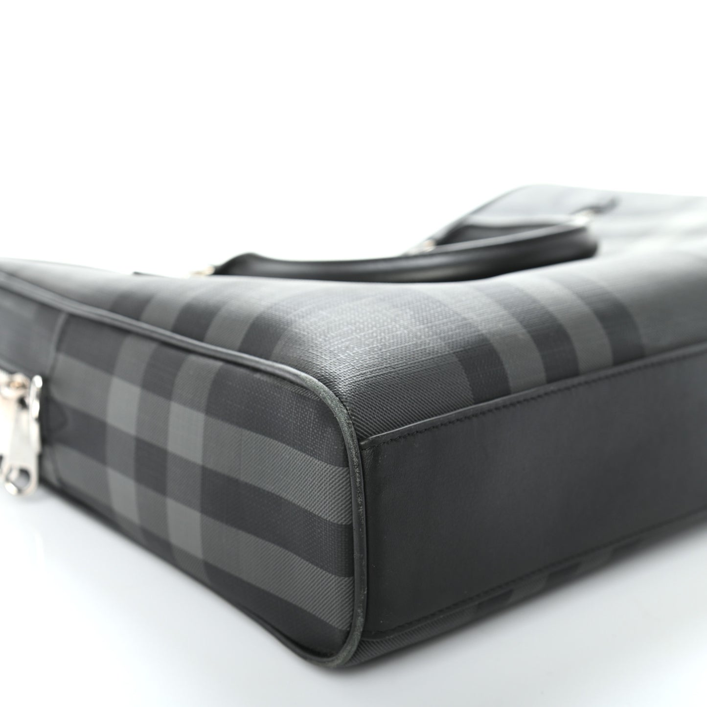London Check Large Briefcase Black