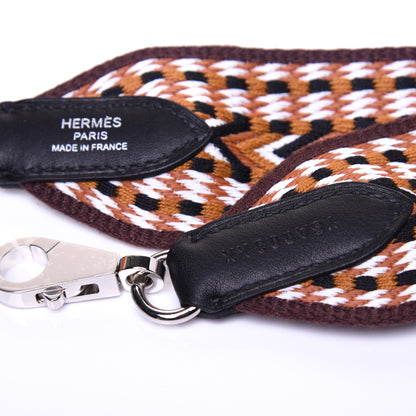 Hermes Toile Swift Sangle Allegro 50mm Shoulder Strap Sesame White Black 6 of 8