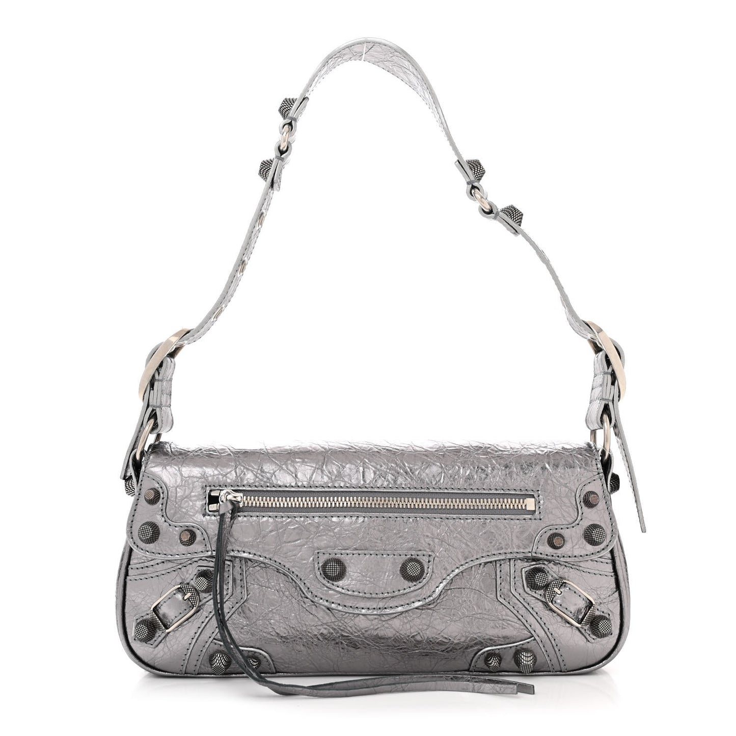 Metallic Agneau Arena Small Le Cagole Sling Bag Silver