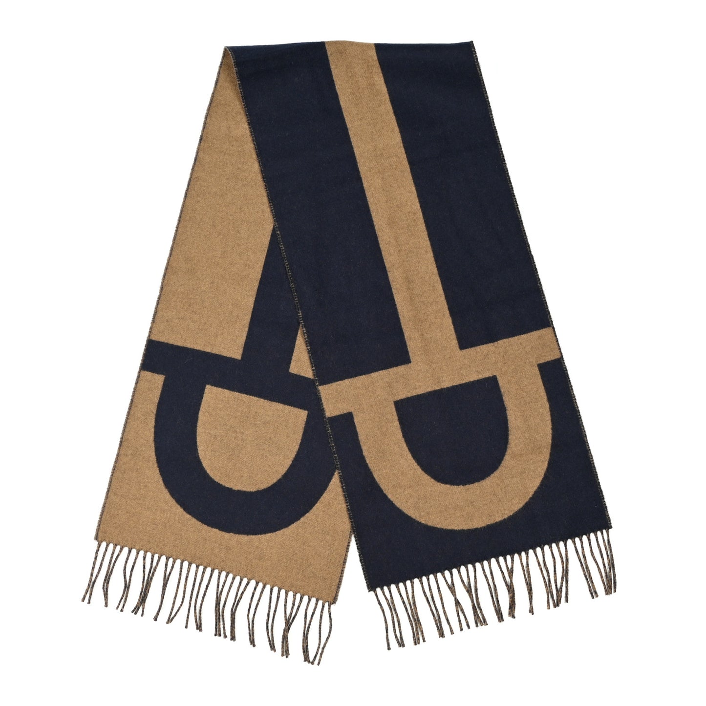 Cashmere Casaque Grand Mors Muffler Marine Bronze