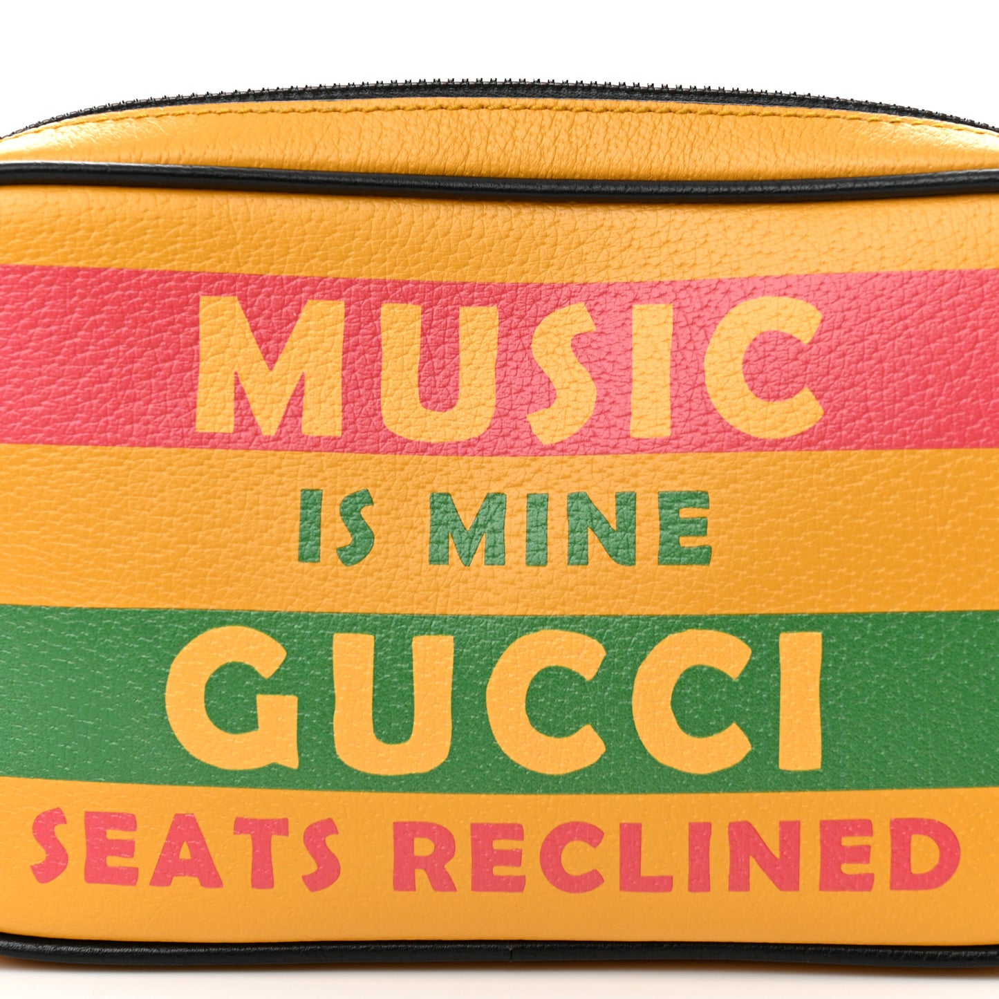 Textured Dollar Calfskin Music is Mine Belt Bag 90 36 Crop Multicolor Black