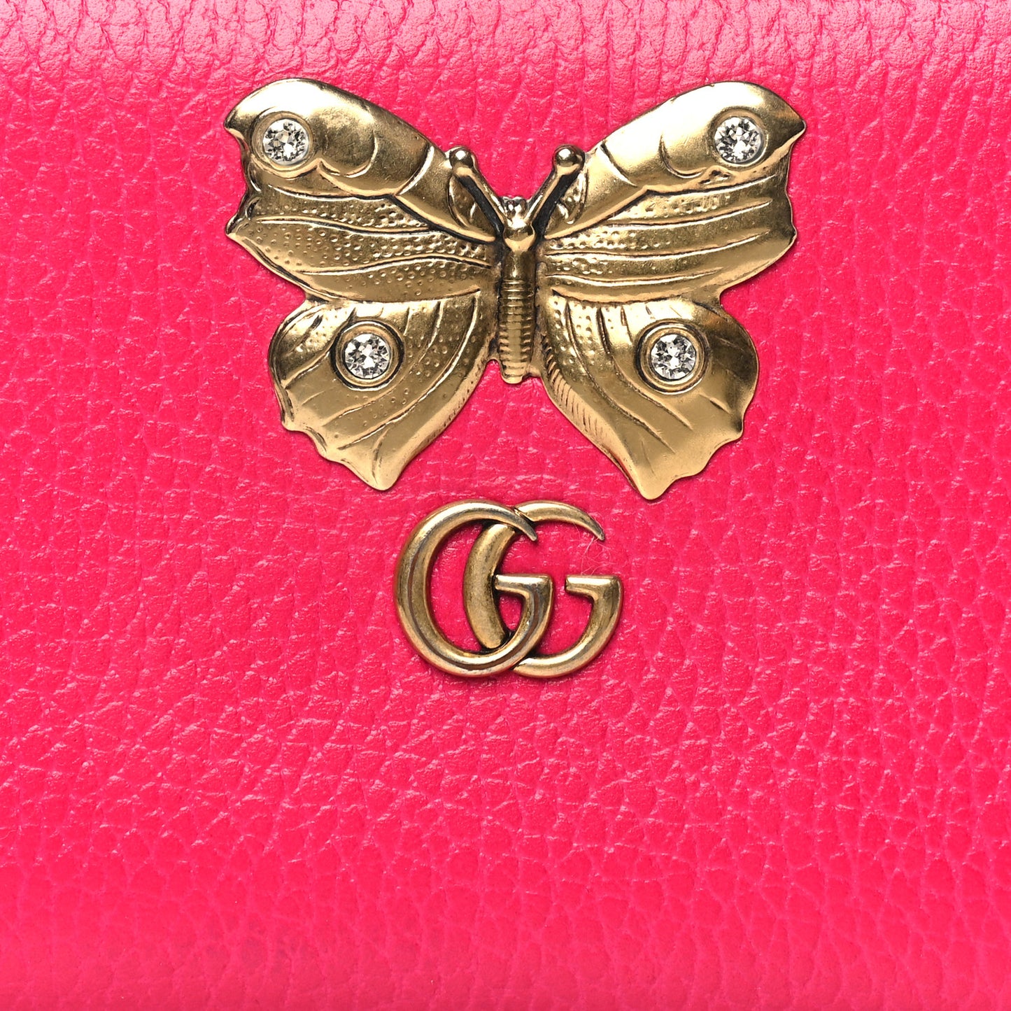 Calfskin Butterfly Farfalla Zip Around Wallet Pink