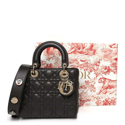 Christian Dior Lambskin Cannage Small Lucky Badges My Lady Dior Dark Grey 11 of 11
