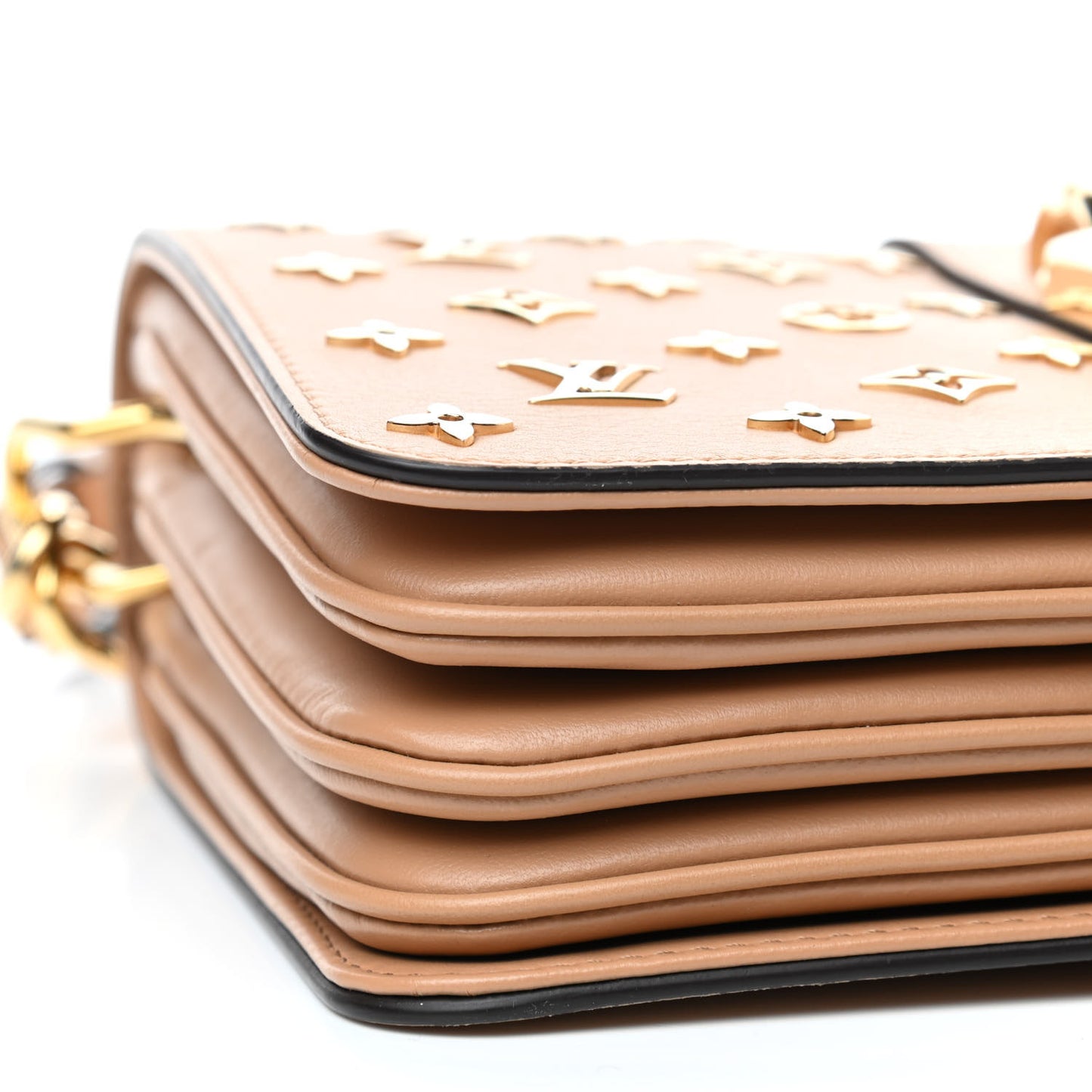 Calfskin Monogram Metal Rendez-Vous Camel