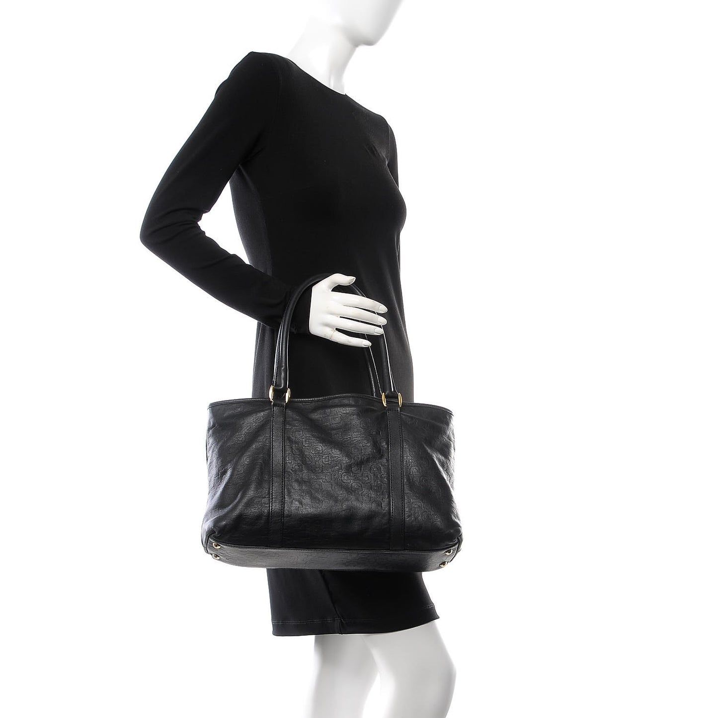 Calfskin Horsebit Embossed Joy Tote Black