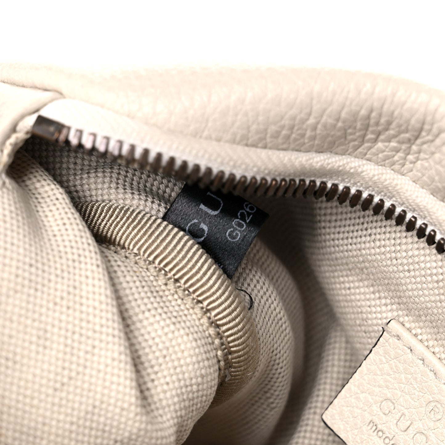 Grained Calfskin Small Logo Belt Bag White