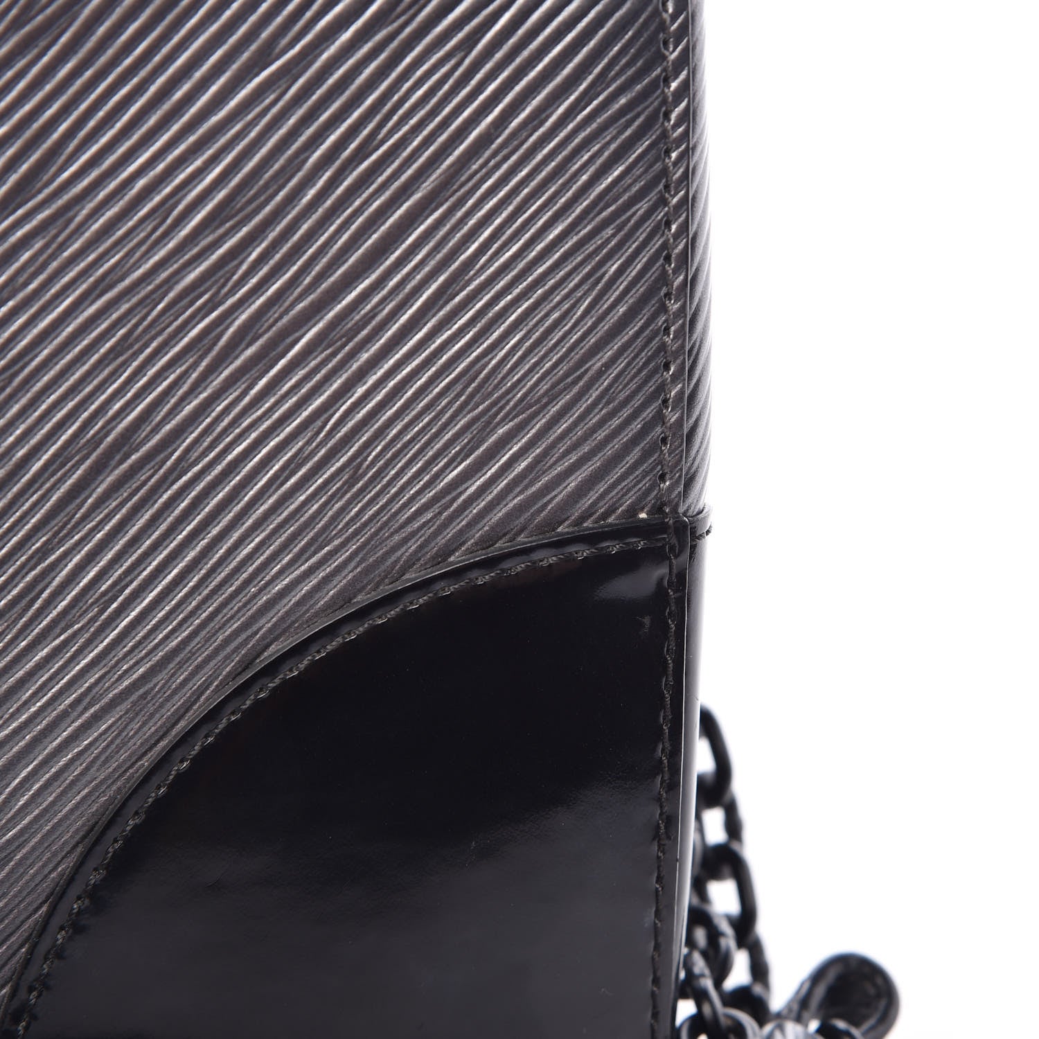 Louis Vuitton Epi Patent Twist Shoulder Bag MM Anthracite Nacre 9 of 16